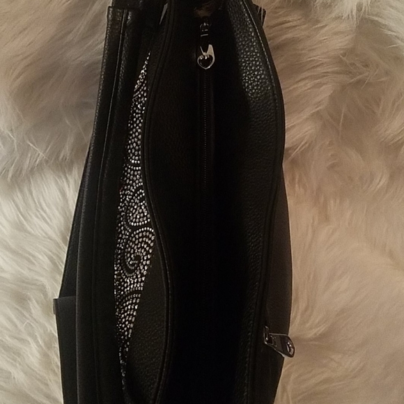 FLORAL DESIGN RHINESTONE HOBO BAG - Picture 9 of 11